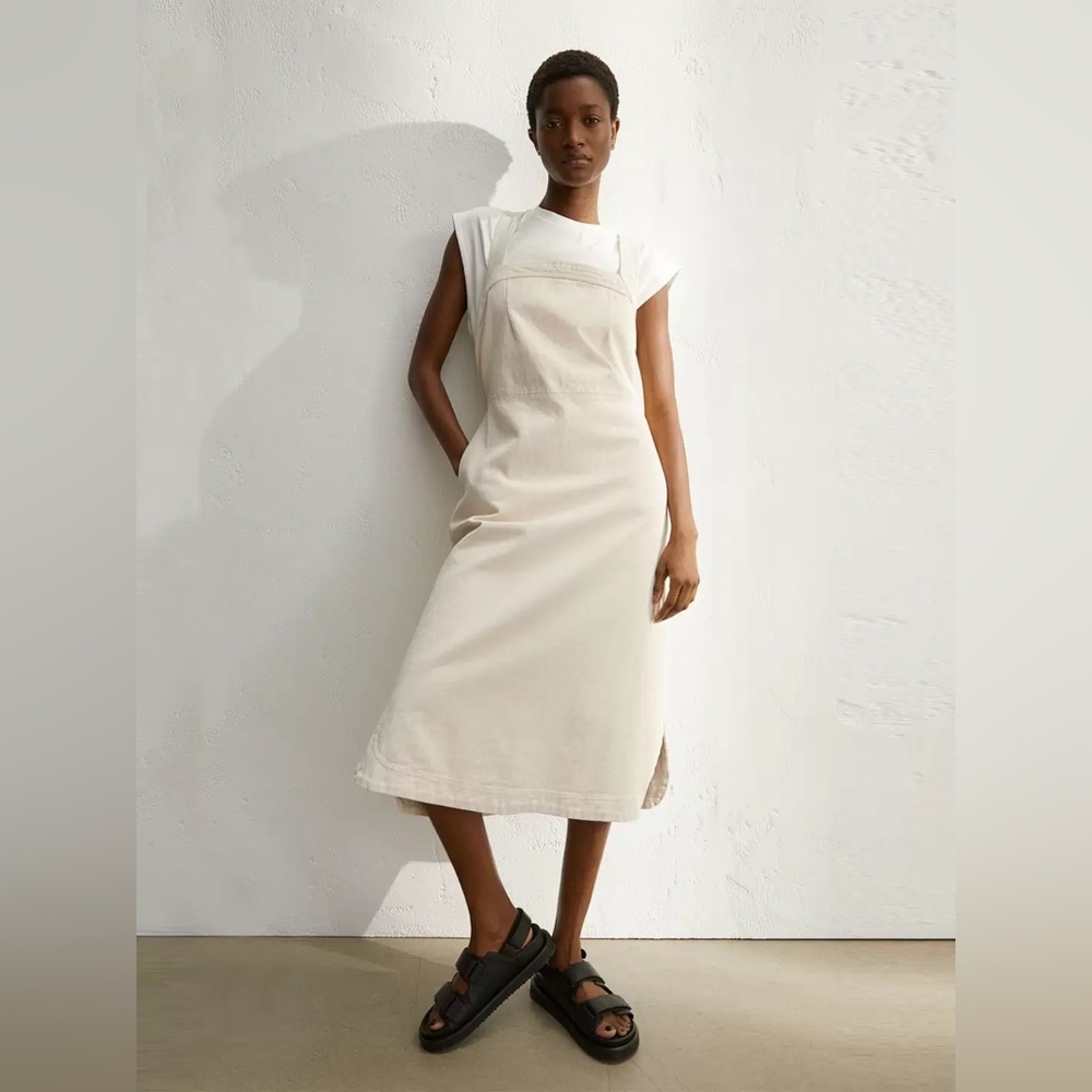 H&M natural cotton denim dress